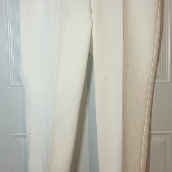 Talbots Chatham Ankle Pants Women’s Size 14 White Slim-Leg Stretch Ankle NWT - Picture 2 of 9